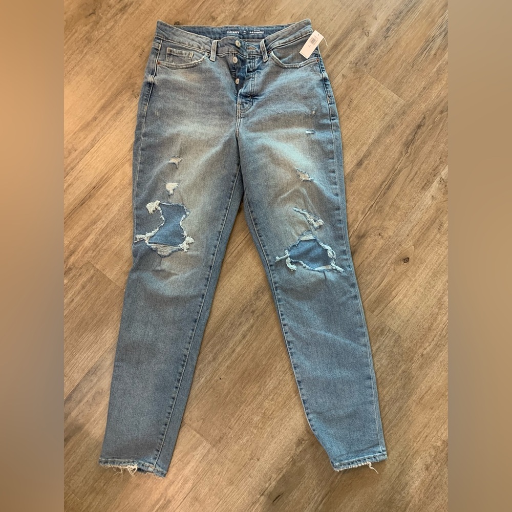 Old Navy highwaisted straight ripped ankle jeans, 10 tall brand new with tags
